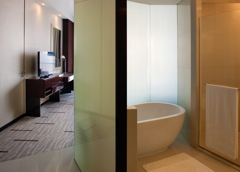 Spacious hotel suite interior