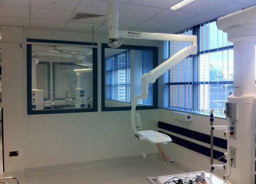 Modern hospital room with medical equipment