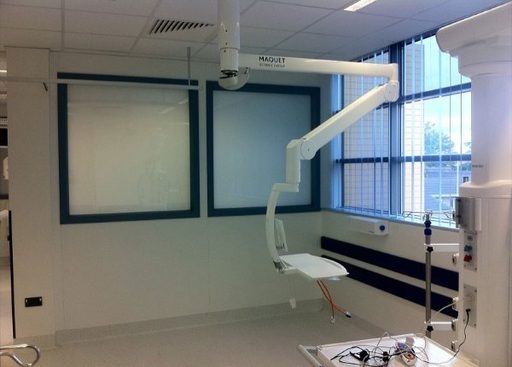 Modern medical room with large windows