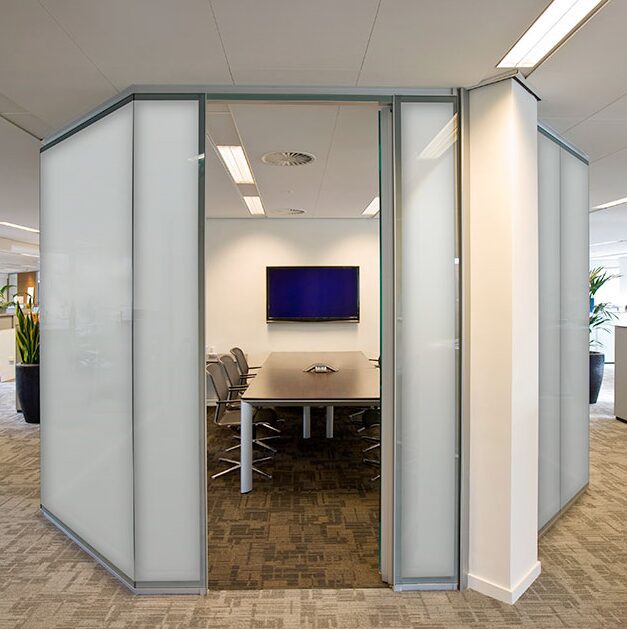 Spacious boardroom with minimalist design
