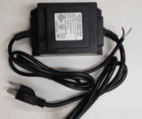 Black AC power adapter with exposed wires
