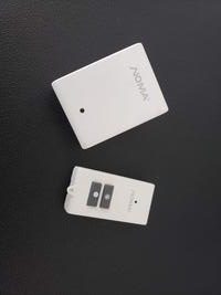 White two-button remote control and receiver
