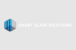 Smart Glass Solutions logo with blue hexagon