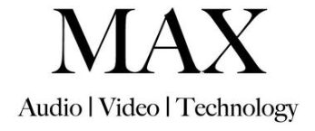 MAX logo with Audio Video Technology text